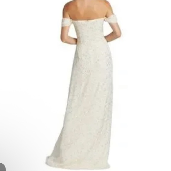 Monique Lhuillier Cream & Gold Dress | Size 14 | GUC - Picture 3 of 10